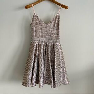 Bebe NWT Gorgeous, Sparkle Fit & Flare Dress Size 4